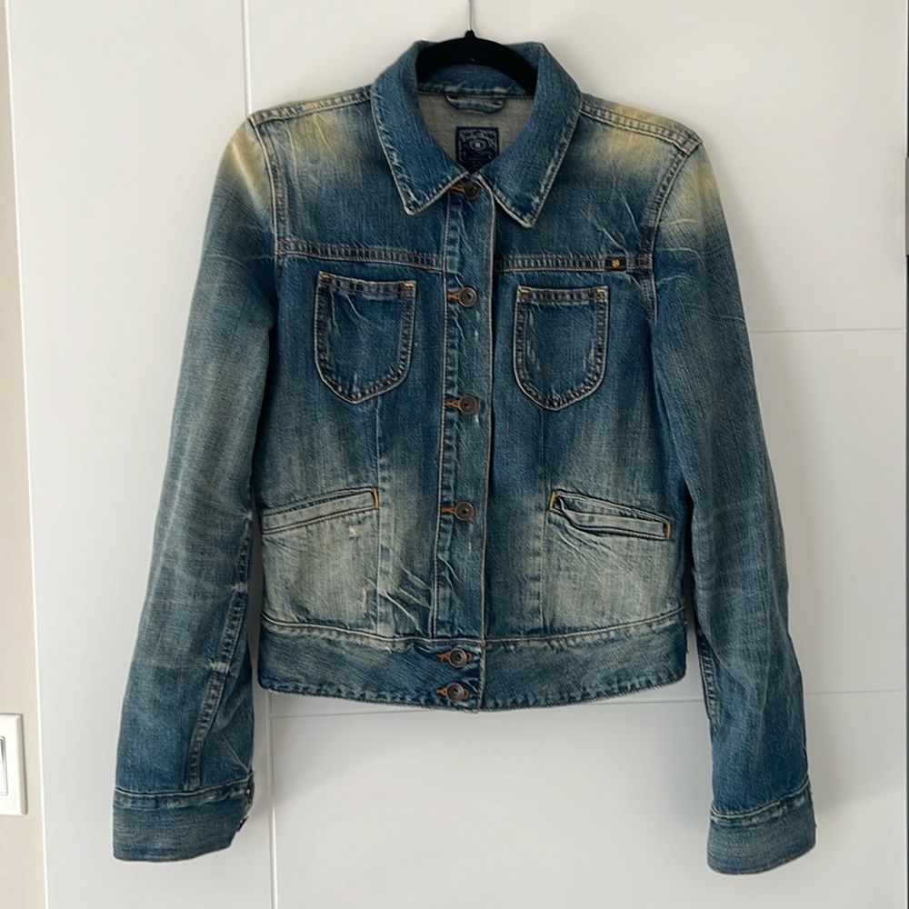 Lucky Brand Distressed Denim Jean Jacket